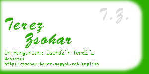 terez zsohar business card